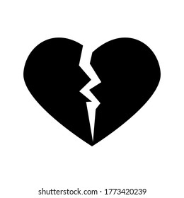 Heartbreak Icon On White Backgroundillustration Stock Illustration ...