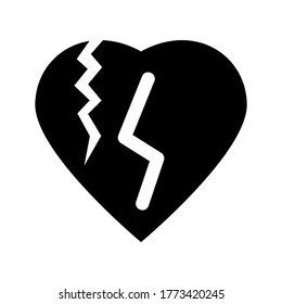 broken heart icon or logo isolated sign symbol vector illustration