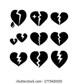 broken heart icon or logo isolated sign symbol vector illustration - Collection of high quality black style vector icons
