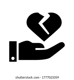 broken heart icon or logo isolated sign symbol vector illustration - high quality black style vector icons
