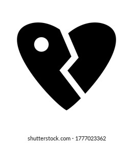 icono de corazón roto o logotipo símbolo de signo aislado ilustración vectorial de alta calidad estilo negro iconos vectoriales
