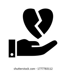 broken heart icon or logo isolated sign symbol vector illustration - high quality black style vector icons
