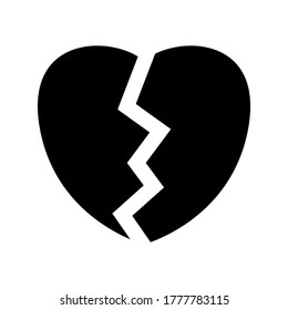 broken heart icon or logo isolated sign symbol vector illustration - high quality black style vector icons
