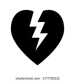 broken heart icon or logo isolated sign symbol vector illustration - high quality black style vector icons

