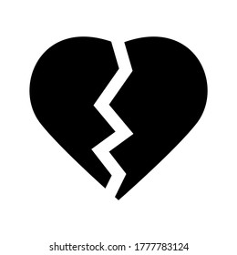 broken heart icon or logo isolated sign symbol vector illustration - high quality black style vector icons
