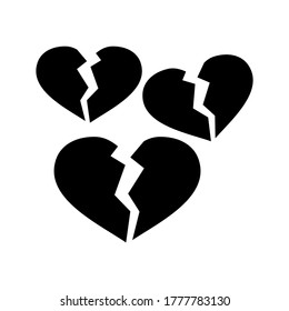 broken heart icon or logo isolated sign symbol vector illustration - high quality black style vector icons
