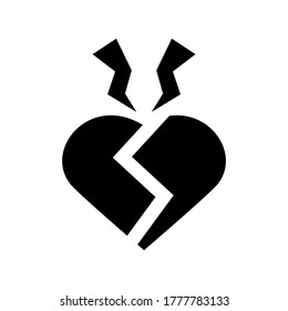 broken heart icon or logo isolated sign symbol vector illustration - high quality black style vector icons
