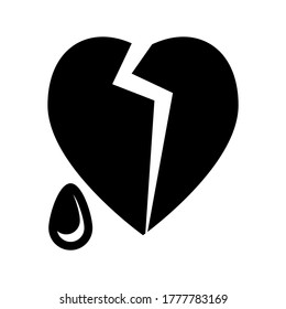 broken heart icon or logo isolated sign symbol vector illustration - high quality black style vector icons
