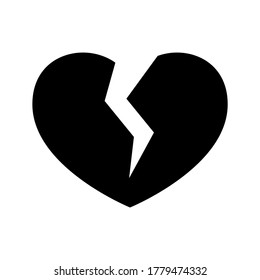 icono de corazón roto o logotipo símbolo de signo aislado ilustración vectorial de alta calidad estilo negro iconos vectoriales
