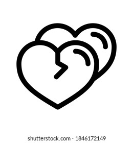 Broken Heart icon or logo isolated sign symbol vector illustration - high quality black style vector icons
