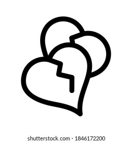 Broken Heart icon or logo isolated sign symbol vector illustration - high quality black style vector icons
