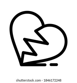 Broken Heart icon or logo isolated sign symbol vector illustration - high quality black style vector icons
