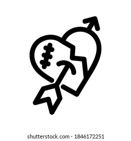 Broken Heart icon or logo isolated sign symbol vector illustration - high quality black style vector icons
