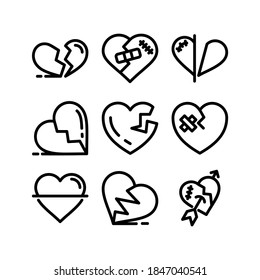 Broken Heart icon or logo isolated sign symbol vector illustration - Collection of high quality black style vector icons
