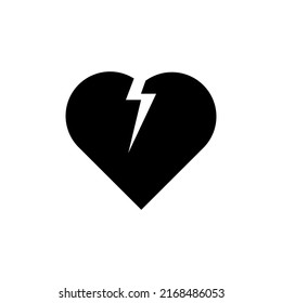 broken heart icon or logo isolated sign symbol vector illustration - high quality black style vector icons