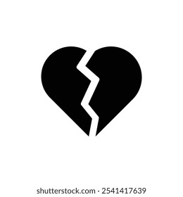 Broken heart icon logo sign set vector outline