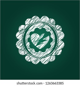 broken heart icon on chalkboard