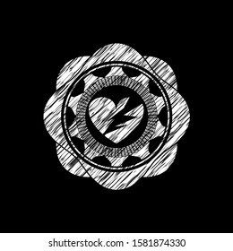 broken heart icon on chalkboard, vector illustration, pretty design