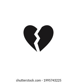 Broken Heart Icon On White Background Stock Vector (Royalty Free ...