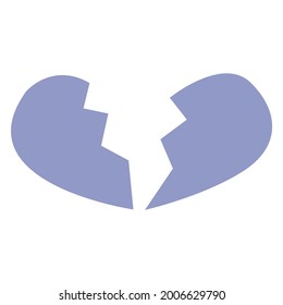 broken heart icon on a white background, vector illustration