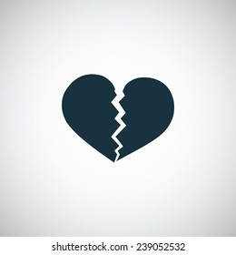 broken heart icon on white background 