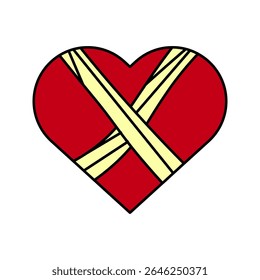 broken heart icon on white background