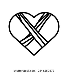 broken heart icon on white background