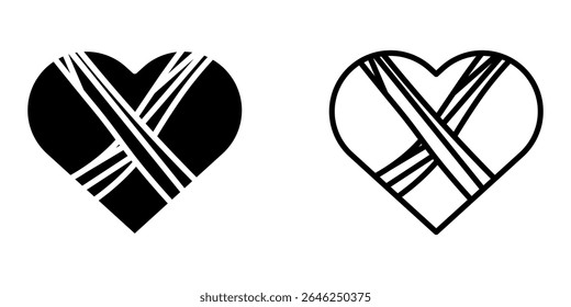 broken heart icon on white background