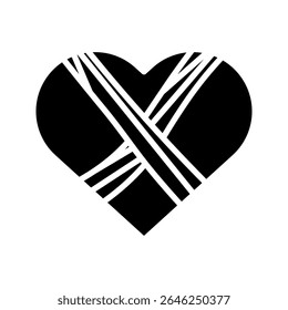 broken heart icon on white background