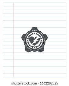 broken heart icon pencil draw. Vector Illustration. Detailed.