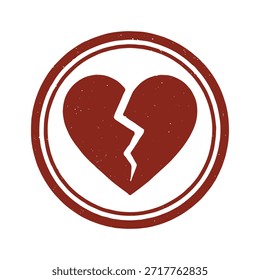 broken heart icon seal vector on white background
Vector stamp icon
