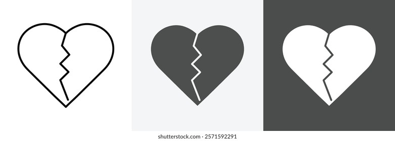 Broken Heart icon set vector art