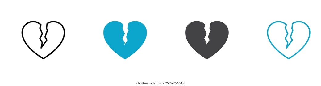 broken heart icon sign and symbol