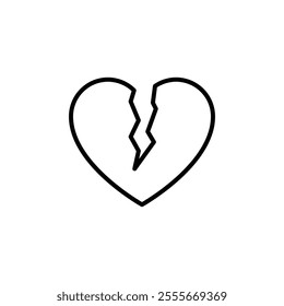 broken heart icon sign and symbol