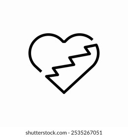 broken heart icon sign vector