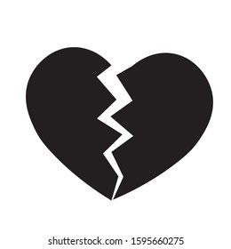 Broken heart icon. Simple flat vector illustration.