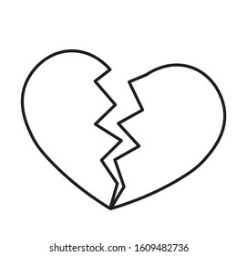 Broken heart icon. Simple flat vector illustration.