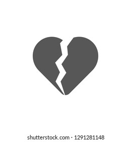 Broken heart icon. Simple glyph, flat vector of valentines day, love icons for UI and UX, website or mobile application