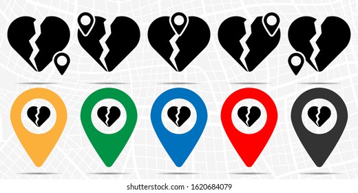 Broken heart icon. Simple glyph, flat vector of valentines day, love icons for UI and UX, website or mobile application on white background