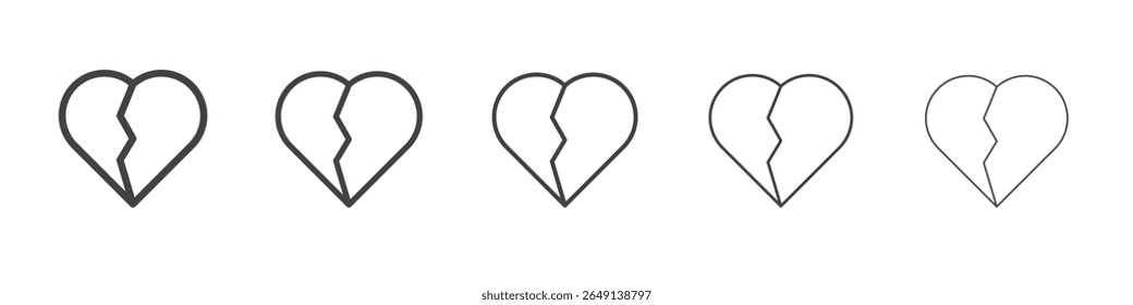 Broken heart icon simple illustration logo art