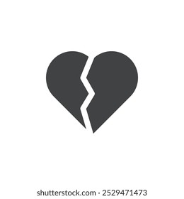 Broken heart icon simple vector symbol