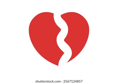 Broken heart icon. solid icon style. icon related to valentine. valentine day elements vector illustration