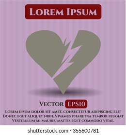 Broken heart icon or symbol