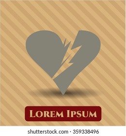 Broken heart icon or symbol
