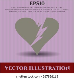 Broken heart icon or symbol