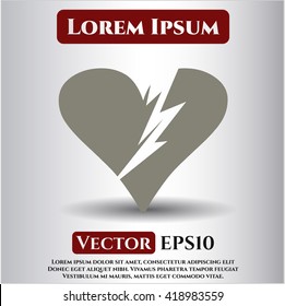 Broken heart icon or symbol