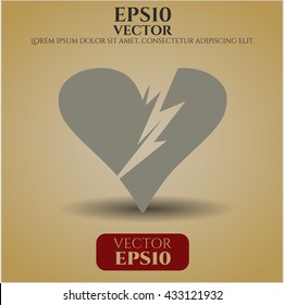 Broken heart icon or symbol