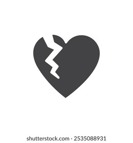 Broken heart icon Symbol mark in filled style