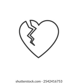 Broken heart icon Symbol mark in filled style