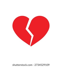 Broken Heart Icon Symbolizing Heartache, Sadness, Love, Pain